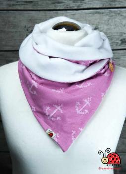 Knopfschal "Anker" in Strickoptik, rosa